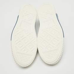 Pre Owned Valentino Navy Blue/White Denim and Leather Butterfly Low Top Sneakers Size 40