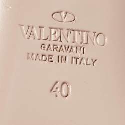 Pre Owned Valentino Red Patent Leather Buckle Detail Pumps Size 40