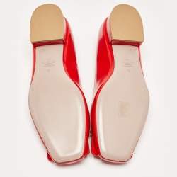 Pre Owned Valentino Red Patent Leather Buckle Detail Pumps Size 40