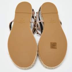Pre Owned Valentino Pink Leather Rockstud Espadrille Flats Size 38