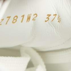 Pre Owned Valentino White Leather VLTN Low Top Sneakers Size 37.5