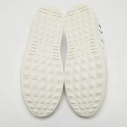 Pre Owned Valentino White Leather VLTN Low Top Sneakers Size 37.5
