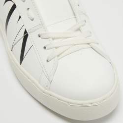 Pre Owned Valentino White Leather VLTN Low Top Sneakers Size 37.5