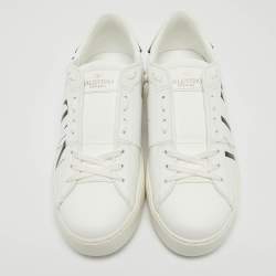 Pre Owned Valentino White Leather VLTN Low Top Sneakers Size 37.5
