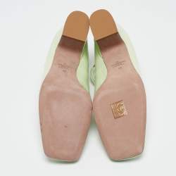 Pre Owned Valentino Mint Green Patent Leather Tan-Go Pumps Size 40