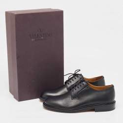 Valentino Black Leather Oxfords Size 39.5