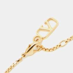 Pre Owned Valentino VLogo Gold Tone Bracelet