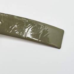 Pre Owned Valentino Olive Green Patent Leather VLogo Buckle Belt 85 CM