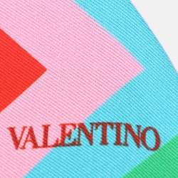 Valentino Multicolor Chevron Printed Silk Bandeau