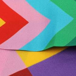 Valentino Multicolor Chevron Printed Silk Bandeau