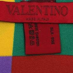 Valentino Multicolor Chevron Printed Silk Bandeau