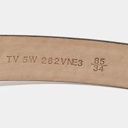 مملوكة مسبقًا Valentino Red Patent Leather VLogo Buckle Belt 85 CM