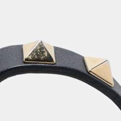 Pre Owned Valentino Navy Blue Leather Rockstud Bracelet