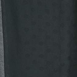 Pre Owned Valentino Black Dots Jacquard Silk Stole 