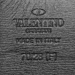 Pre Owned Valentino Black/Brown Leather  VLogo Reversible Belt 28CM