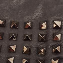 Valentino Black Leather Rockstud Gloves Size 8