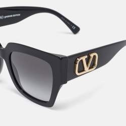 Valentino Black Gradient VA 4082 Vlogo Square Sunglasses