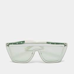 Valentino Green/White VA 2026 Rockstud Shield Sunglasses