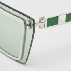 Valentino Green/White VA 2026 Rockstud Shield Sunglasses