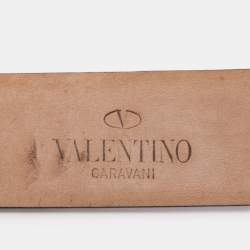 Valentino Pink Leather V Logo Buckle Belt 80CM