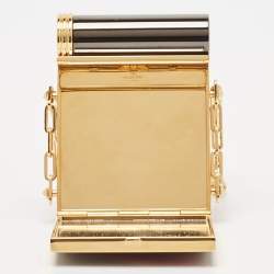 Valentino Black/Red Enamel Panther Lipstick & Mirror Minaudiere