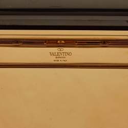 Valentino Black/Red Enamel Panther Lipstick & Mirror Minaudiere