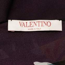 Pre Owned Valentino Multicolor Floral Print Silk Scarf
