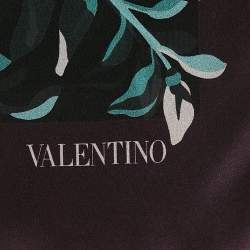 Pre Owned Valentino Multicolor Floral Print Silk Scarf