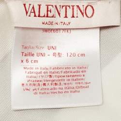 Pre Owned Valentino Black/White Striped Silk Bandeau Scarf