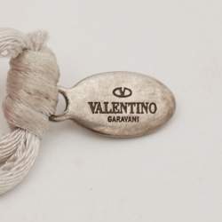 Valentino VLogo SIlver Tone Cord Bracelet