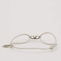 Valentino VLogo SIlver Tone Cord Bracelet