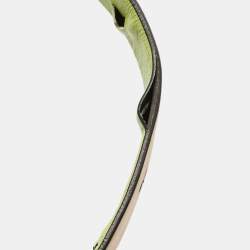 Valentino Light Green Leather VLogo Buckle Belt 80CM