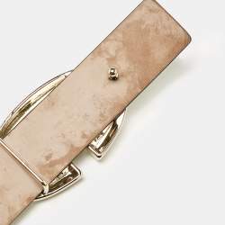 Valentino Light Green Leather VLogo Buckle Belt 80CM