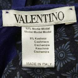 Valentino Blue Print Modal Fringed Stole