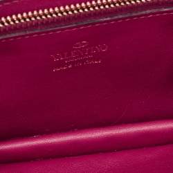Valentino Magenta Leather Rockstud Phone Case Pouch