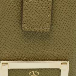 Valentino Green Grained Leather Phone Case