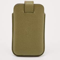 Valentino Green Grained Leather Phone Case