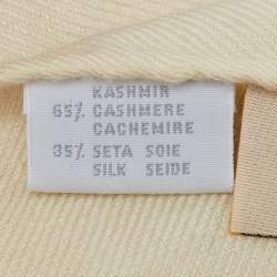 Pre Owned Valentino Vintage Cream Cashmere & Silk Scarf