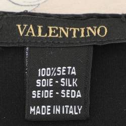 Valentino Beige Floral Print Silk Scarf