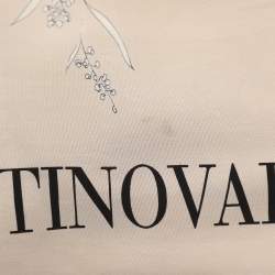 Valentino Beige Floral Print Silk Scarf