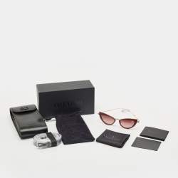 Pre Owned Valentino Burgundy/Brown Gradient VIII Cat Eye Sunglasses