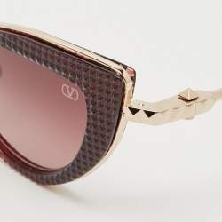 Pre Owned Valentino Burgundy/Brown Gradient VIII Cat Eye Sunglasses