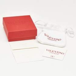 مملوكة مسبقًا Valentino VLogo Crystals Gold Tone Earrings