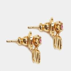مملوكة مسبقًا Valentino VLogo Crystals Gold Tone Earrings