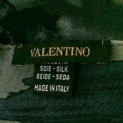Valentino Grey Floral Print Silk Scarf