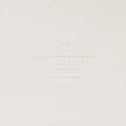 Valentino White Leather VLogo Wide Waist Belt 75CM