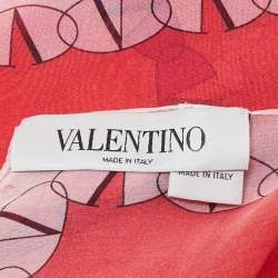 Valentino Pink/Red Ombre Printed Silk Stole