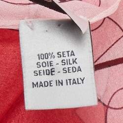 Valentino Pink/Red Ombre Printed Silk Stole