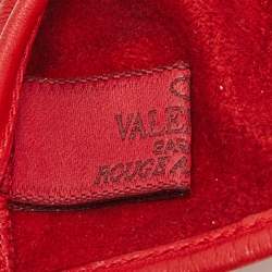 Valentino Red Leather Rockstud Fingerless Gloves 7