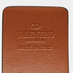 Valentino Brown Suede and Leather VLogo Belt Size 85 CM